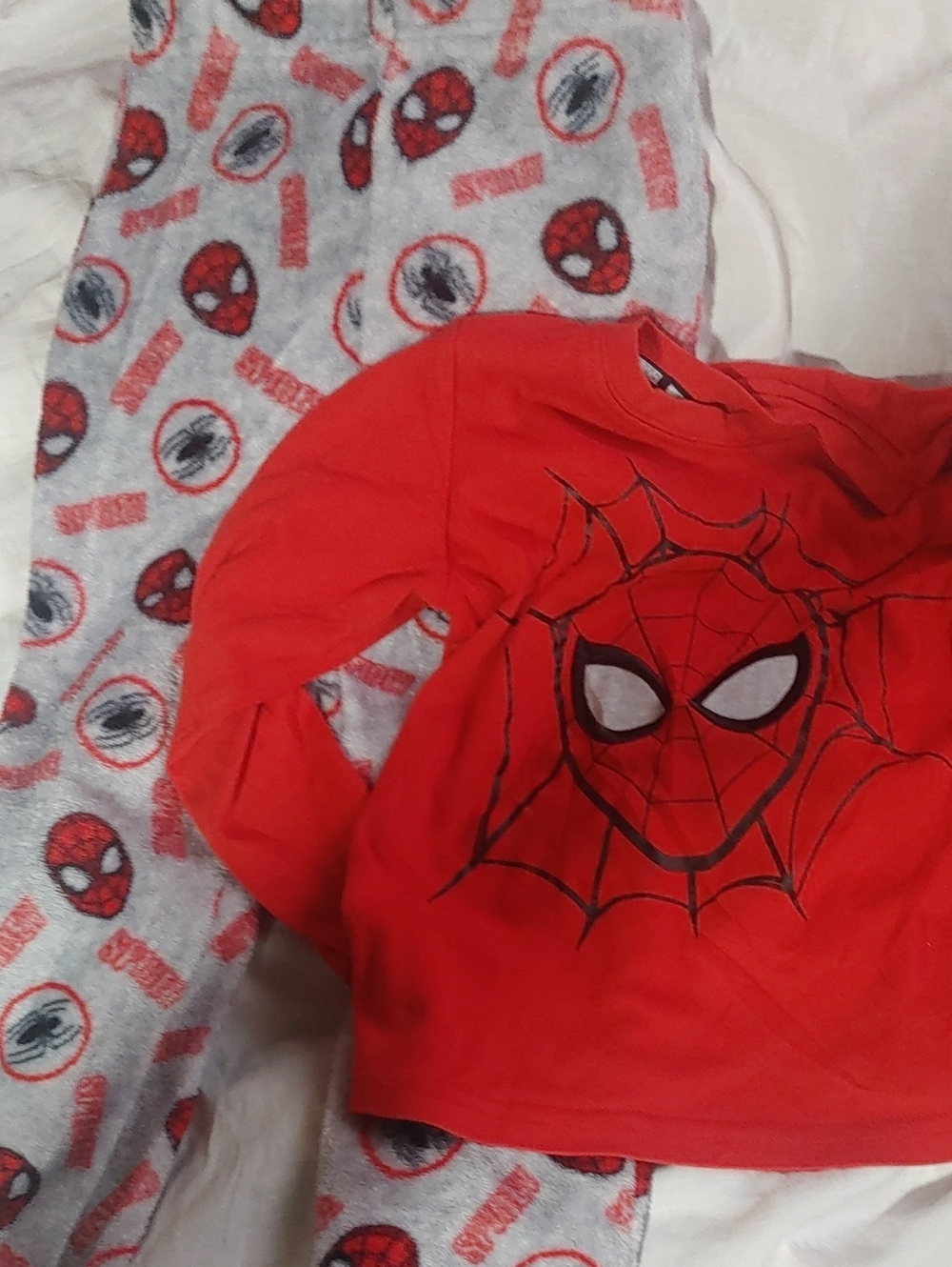 Marvel Spider-Man Red and Light Gray Kids Pajama Set